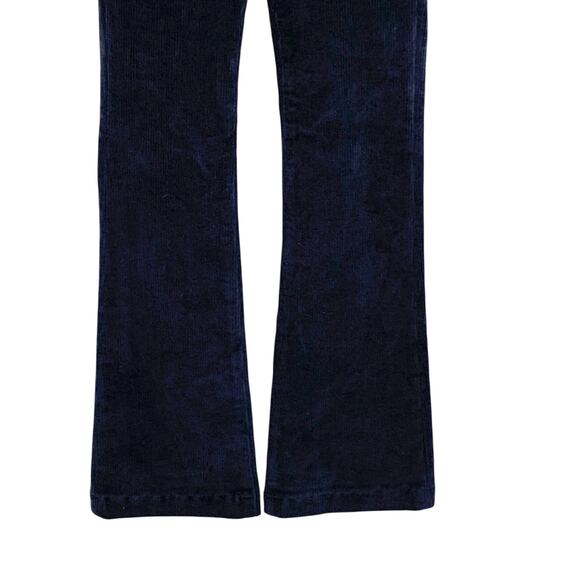 SPRWMN XS Black Corduroy Ankle Flare Pants Pull On Stretch High Rise - Picture 6 of 10